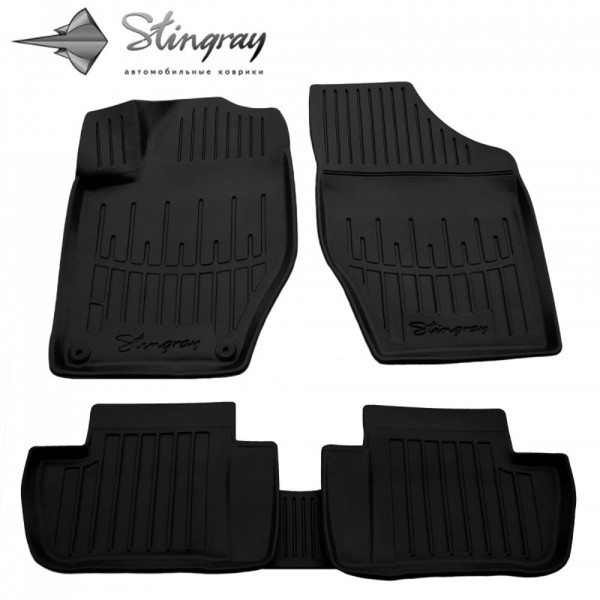 Gumijas 3D paklājiņi CITROEN C4 N 2010-2018g., 5 pc. / melna / 5016055 / ar paaugstinātām malām