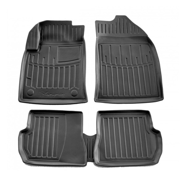 Gumijas 3D paklājiņi FORD Fusion 2002-2012g., 5 pc. / melna / 5007195 / ar paaugstinātām malām