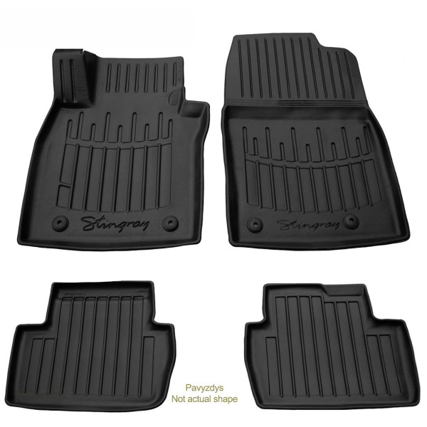 Gumijas 3D paklājiņi HONDA Civic 4D (sedan) 2006-2011g., 4 pc. / melna / 5008134 / ar paaugstinātām malām