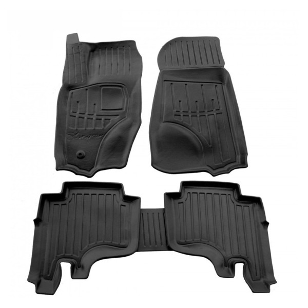 Gumijas 3D paklājiņi JEEP Grand Cherokee WK 2005-2010g., 5 pc. / melna / 5046085 / ar paaugstinātām malām