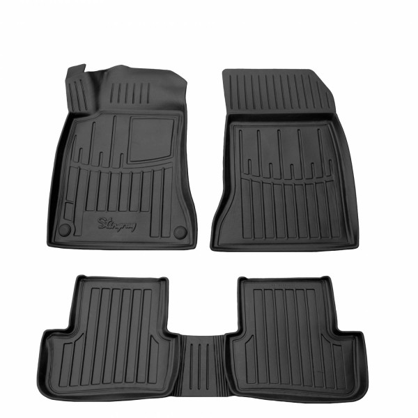 Gumijas 3D paklājiņi MERCEDES BENZ W176 A 2012-2018g., 5 pc. / melna / 5012255 / ar paaugstinātām malām