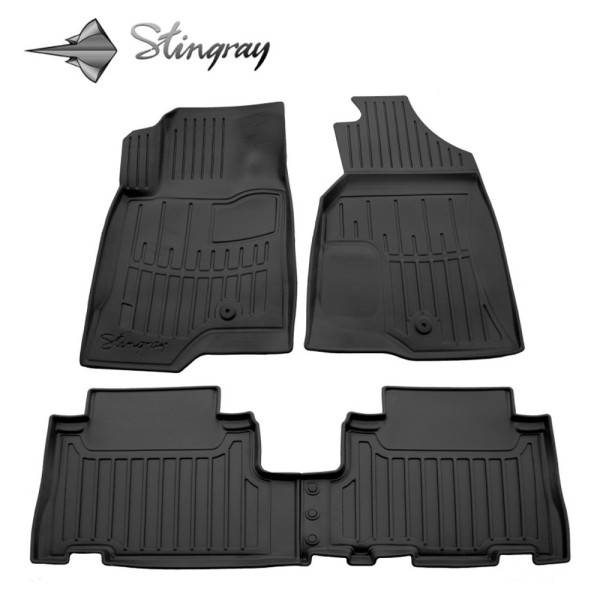 Gumijas 3D paklājiņi OPEL Antara 2006-2018g., 4 pc. / melna / 5015154 / ar paaugstinātām malām