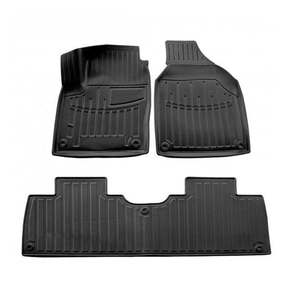 Gumijas 3D paklājiņi SEAT Alhambra I 7M 1996-2010g., 3 pc. / melna / 5024373 / ar paaugstinātām malām