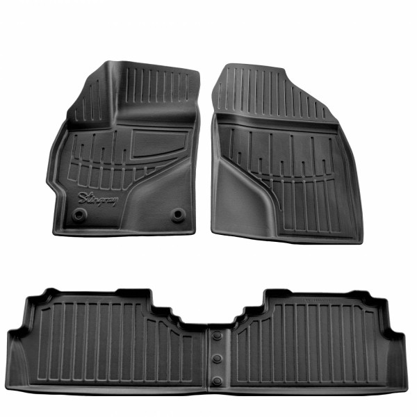 Gumijas 3D paklājiņi TOYOTA Prius V (Prius+) 2011-2015g., 4 pc. / melna / 5022464 / ar paaugstinātām malām