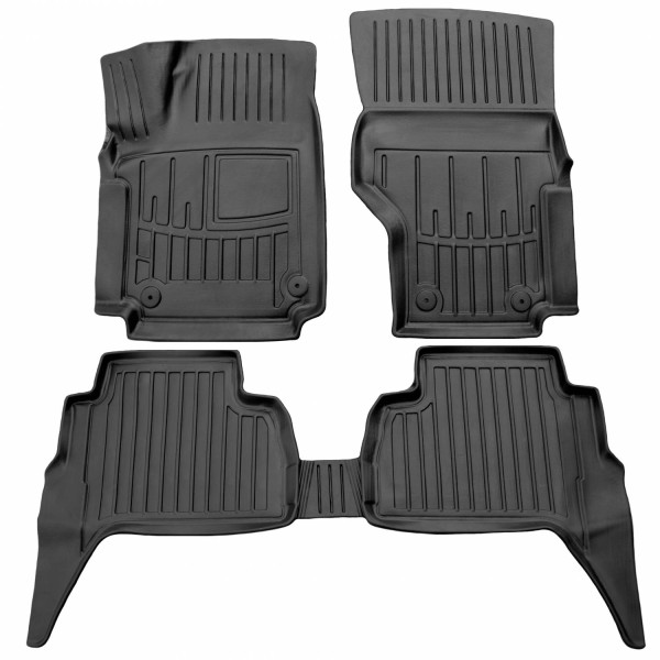 Gumijas 3D paklājiņi VOLKSWAGEN Amarok 2010-2022g., 5 pc. / melna / 5024415 / ar paaugstinātām malām