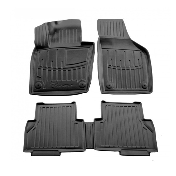 Gumijas 3D paklājiņi VOLKSWAGEN Sharan II 2010-2022g., 5 pc. / melna / 5024365 / ar paaugstinātām malām