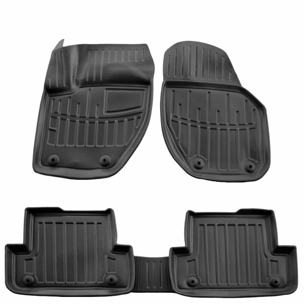 Gumijas 3D paklājiņi VOLVO V40 2012-2019g., 5 pc. / melna / 5037095 / ar paaugstinātām malām