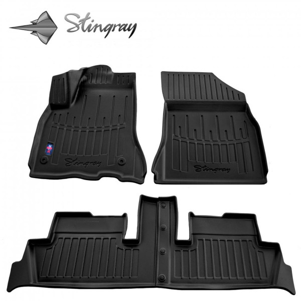 Gumijas 3D paklājiņi CITROEN C4 Picasso 2006-2013g., 4gab. / melna / 5003014 / ar paaugstinātām malām