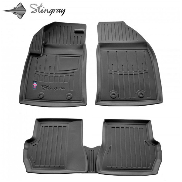 Gumijas 3D paklājiņi FORD Fiesta 2002-2008g., 5 pc. / melna / 5007125 / ar paaugstinātām malām