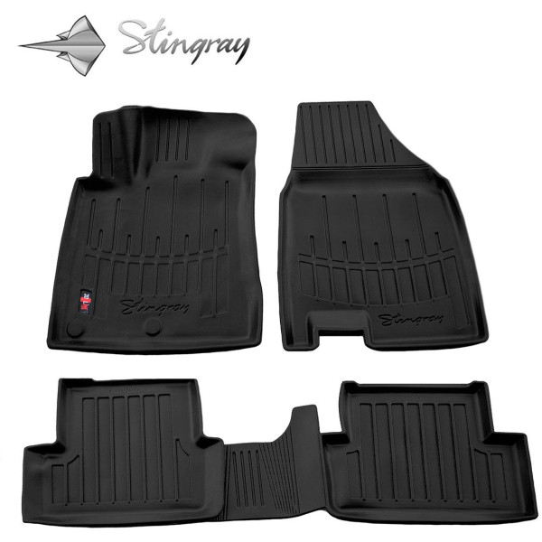 Gumijas 3D paklājiņi NISSAN Qashqai 2007-2014g., 4gab. / melna / 5014014 / ar paaugstinātām malām