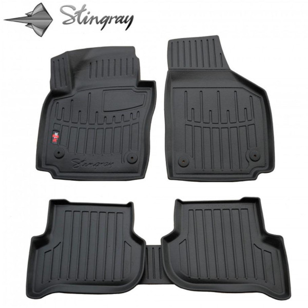 Gumijas 3D paklājiņi SEAT Altea XL 2005-2015g., 5gab. / melna / 5048015 / ar paaugstinātām malām