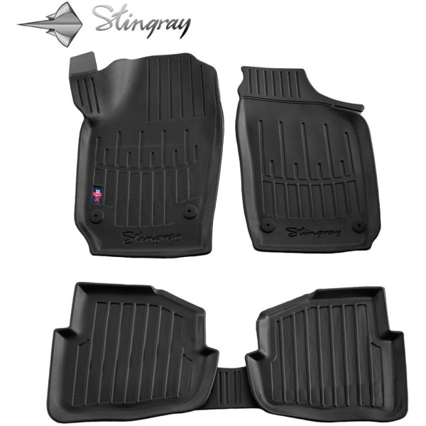 Gumijas 3D paklājiņi SEAT Ibiza III 6L 2002-2008g., 5gab. / melna / 5020065 / ar paaugstinātām malām