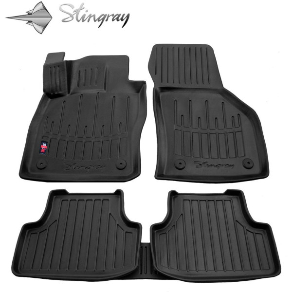 Gumijas 3D paklājiņi SEAT Leon III 5F 2012–2019, 5gab. / melna / 5024065 / ar paaugstinātām malām