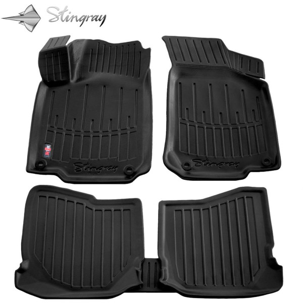 Gumijas 3D paklājiņi SEAT Toledo II 1M 1999-2004g., 5gab. / melna / 5020015 / ar paaugstinātām malām