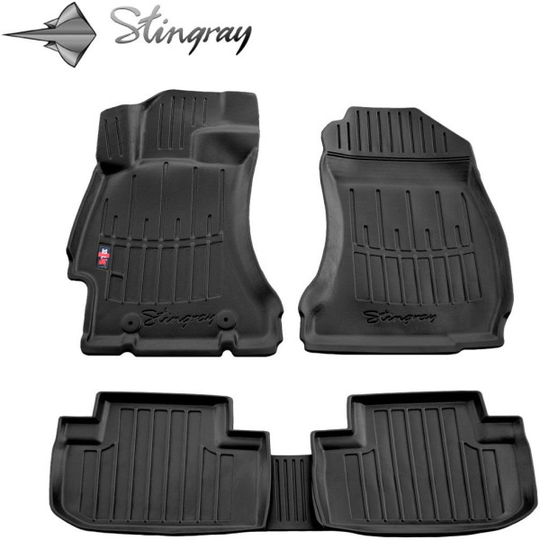 Gumijas 3D paklājiņi SUBARU Forester SJ 2012-2018g., 5gab. / melna / 5029015 / ar paaugstinātām malām