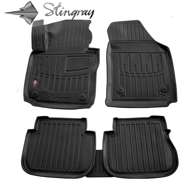 Gumijas 3D paklājiņi VOLKSWAGEN Caddy III 2K 2003-2020g., 5gab. (3 doors) / melna / 5024125 / ar paaugstinātām malām