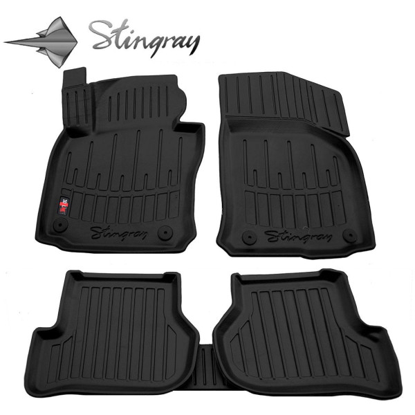 Gumijas 3D paklājiņi VOLKSWAGEN Golf V 2003-2008g., 5gab. / melna / 5020045 / ar paaugstinātām malām