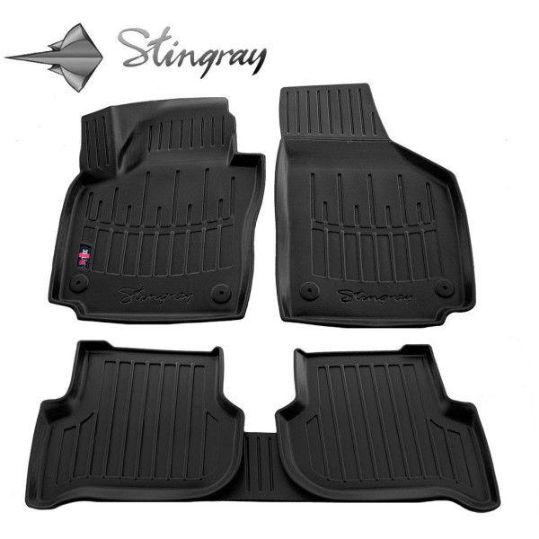 Gumijas 3D paklājiņi VOLKSWAGEN Golf Plus 2004-2014g., 5 pc. / melna / 5024185 / ar paaugstinātām malām