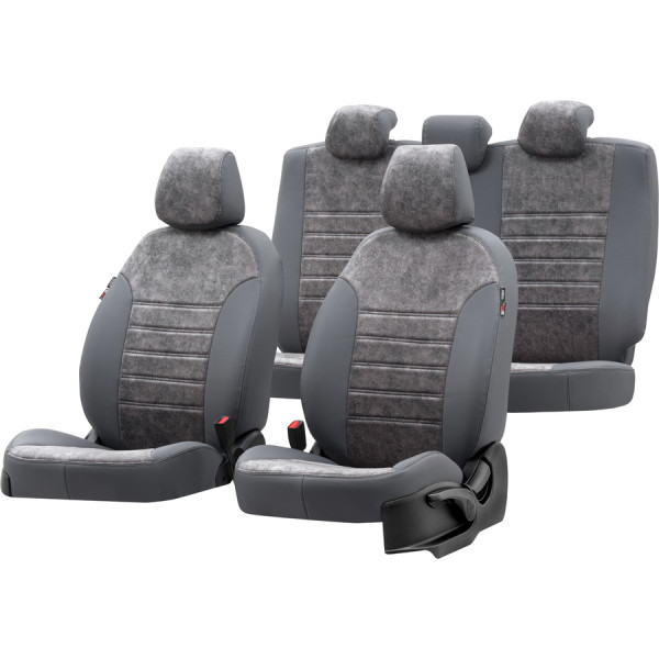 Milano sēdekļu pārvalki (eko āda, auduma) Peugeot Partner III (5 atsevišķi sēdekļi)