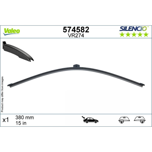 Aizmugures tīrītājs Valeo Silencio Rear VR274, 380 mm