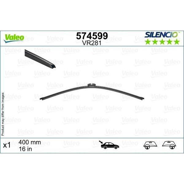 Aizmugures tīrītājs Valeo Silencio Rear VR281, 400 mm