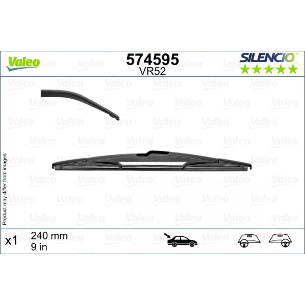 Aizmugures tīrītājs Valeo Silencio Rear VR52, 240 mm