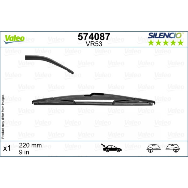 Aizmugures tīrītājs Valeo Silencio Rear VR53, 220 mm