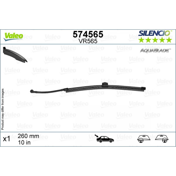 Aizmugures tīrītājs Valeo Silencio Rear VR565, 260 mm