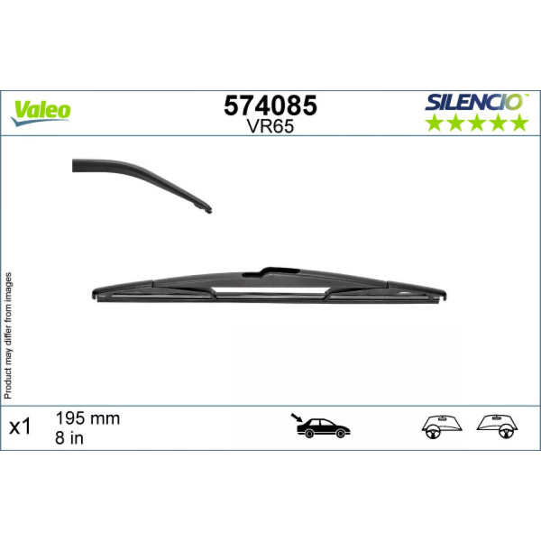 Aizmugures tīrītājs Valeo Silencio Rear VR65, 200 mm