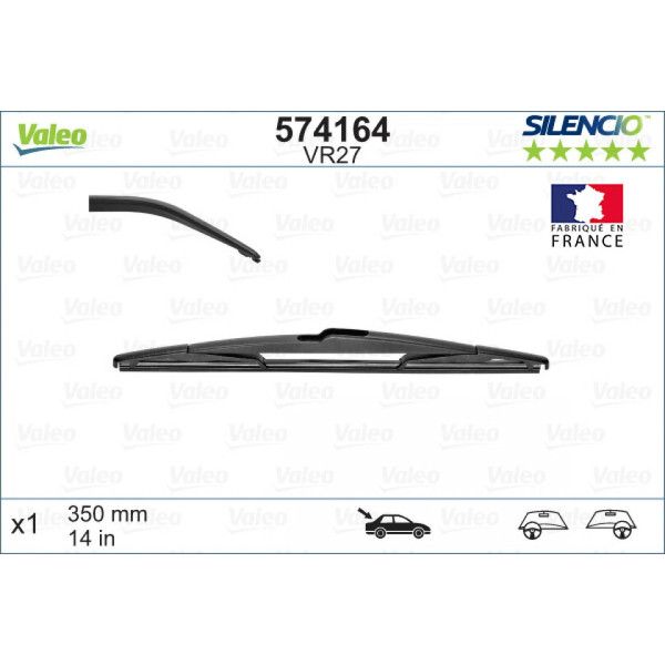 Aizmugures tīrītājs Valeo Silencio Performance VR27, 350 mm