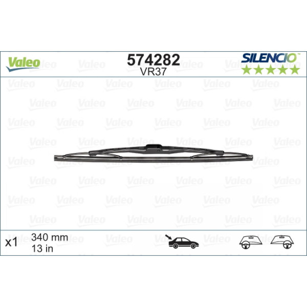 Aizmugures tīrītājs Valeo Silencio Performance VR37, 340 mm