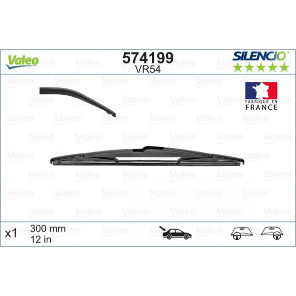 Aizmugures tīrītājs Valeo Silencio Performance VR54, 300 mm