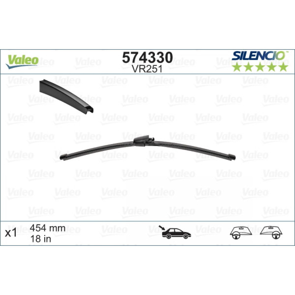 Aizmugures tīrītājs Valeo Silencio X.TRM OE VR251, 454 mm