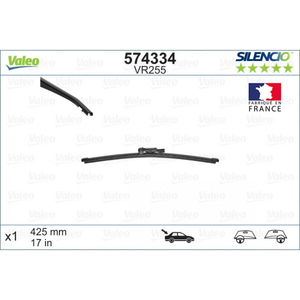 Aizmugures tīrītājs Valeo Silencio X.TRM OE VR255, 425 mm