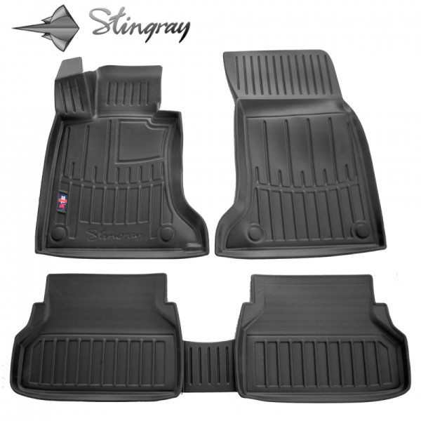 Gumijas 3D paklājiņi BMW 5 E61 2004–2010, 5 pc. / melna / 5027115 / ar paaugstinātām malām