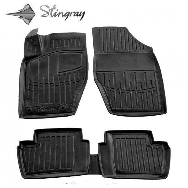 Gumijas 3D paklājiņi CITROEN C4 L 2004-2010g., 5 pc. / melna / 5016155 / ar paaugstinātām malām