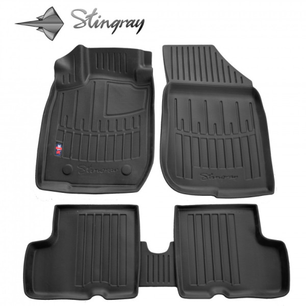 Gumijas 3D paklājiņi DACIA Duster 2010-2015g., 5 pc. (2WD) / melna / 5018275 / ar paaugstinātām malām