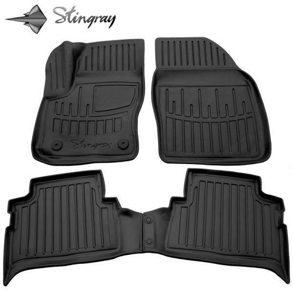 Gumijas 3D paklājiņi FORD Kuga I 2008-2012g., 4 pc. / melna / 5007144 / ar paaugstinātām malām