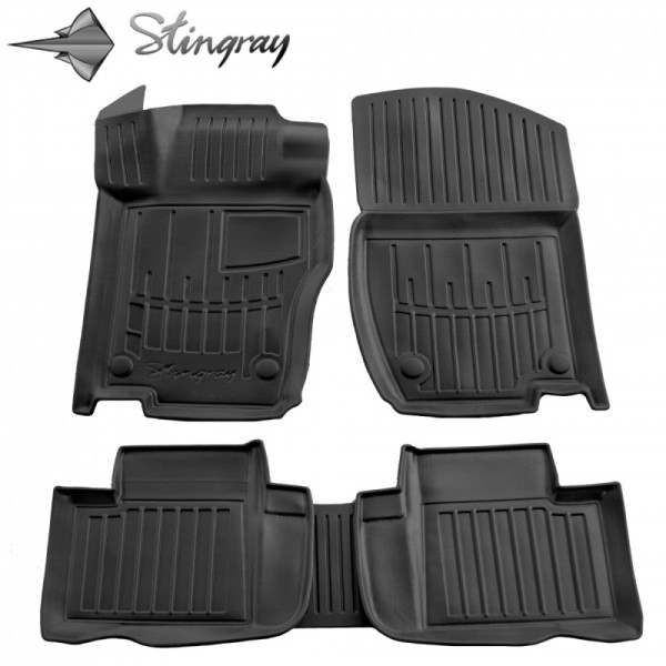 Gumijas 3D paklājiņi MERCEDES BENZ W164 ML 2005-2011g., 5 pc. / melna / 5012115 / ar paaugstinātām malām