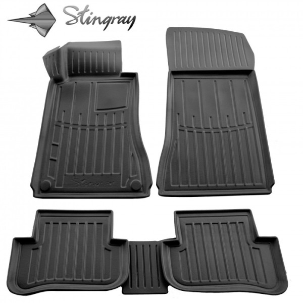 Gumijas 3D paklājiņi MERCEDES BENZ W203 C 2001-2007g., 5 pc. / melna / 5012125 / ar paaugstinātām malām